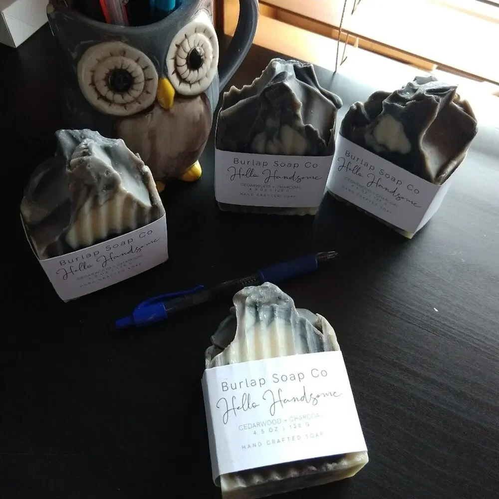Cedarwood and Charcoal Handmade Soap: Hello Handsome 4.5oz bar